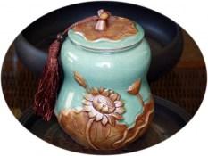 Extra large tea canister - Crystal Lotus